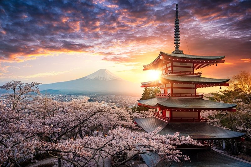 Viajar por Paisajes de Corea y Japón con Monte Fuji